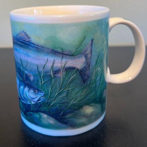 Vintage STARBUCKS Steelhead / Salmon / Rainbow Trout / Fish / Ceramic Coffee Mug - Picture 3 of 9